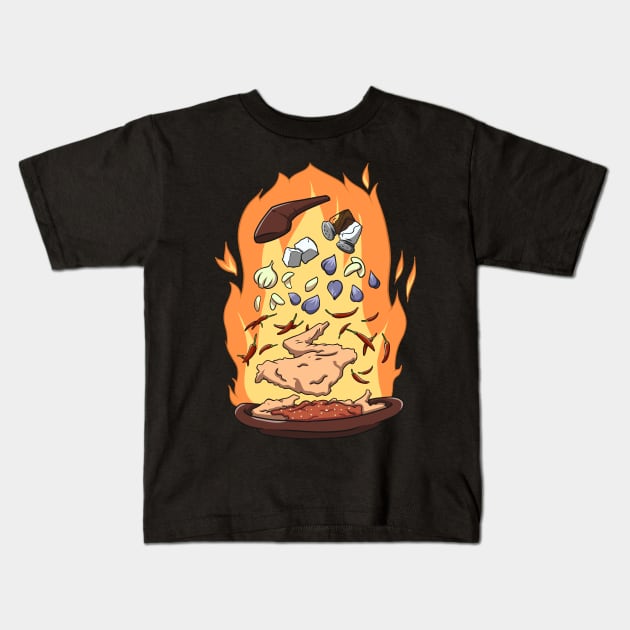 Spicy Chicken Kids T-Shirt by ul_Malik